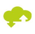 Clouds icons solid and outline_Lime solid